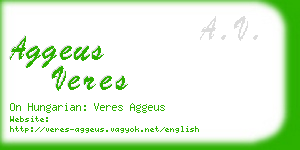 aggeus veres business card
